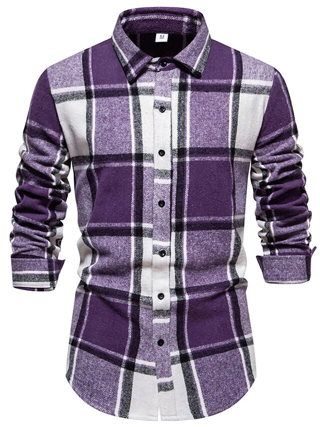Black Casual Shirts Men's Shirt Red Blue Pink Checked