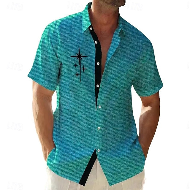 Up Beach Button Shirt Summer Men's Casual