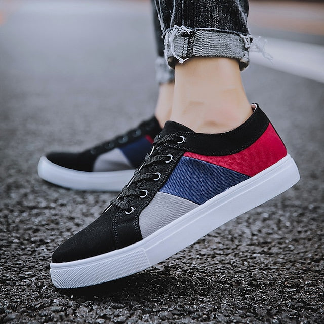 Men's Size Plus Walking White Sneakers Skate Shoes