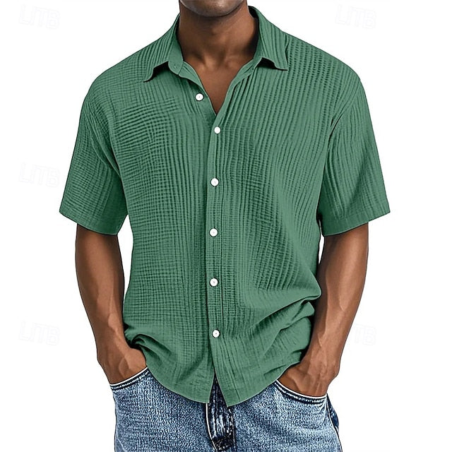 Up Shirt Beach Men's Summer Button Casual