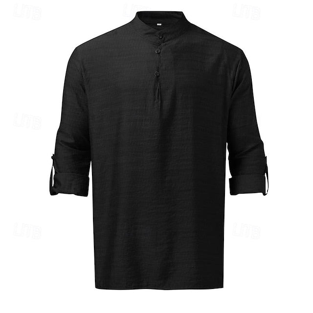 Linen Chinese Men's Shirt Collar Cotton