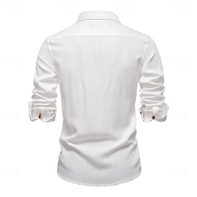 Cotton Shirt Men's Linen Casual