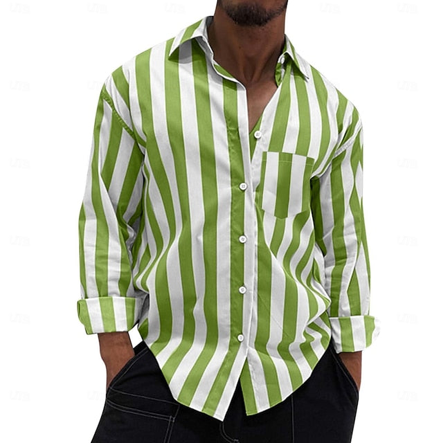 Up Casual Shirt Button Men's Summer
