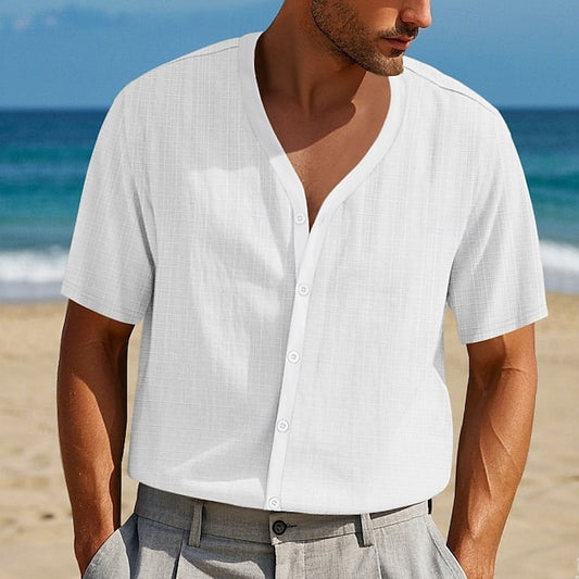 Up Summer Button Casual Beach Shirt Men's