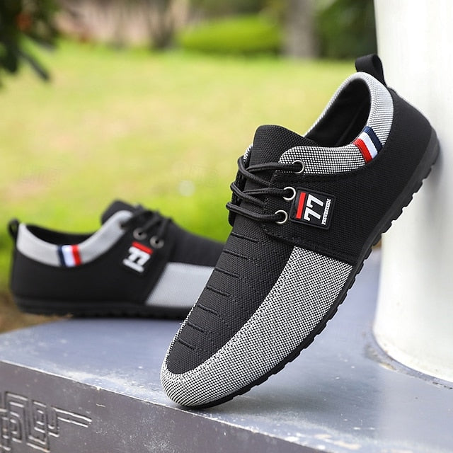 Sneakers – Two-Tone Men's Breathable Casual Knit Nylon