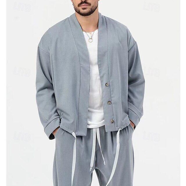 Men's Casual Sets Green Matching 2 Shirt Set Piece