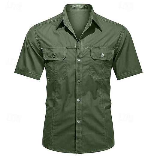 Up Shirt Men's Button Casual Summer Cargo