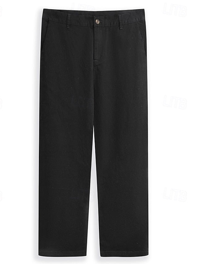 Trousers Chinos Men's Casual Pants Buttons Chino