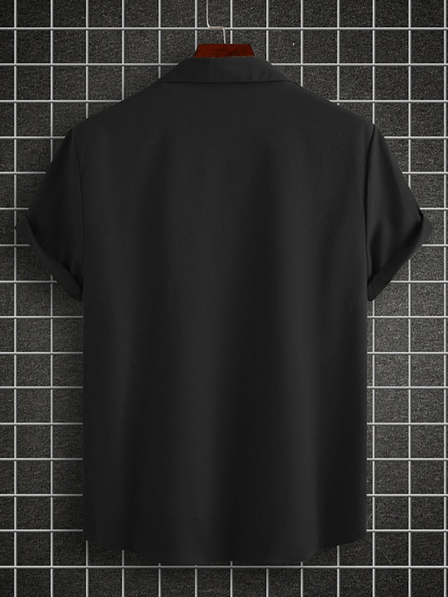 Casual Black Up Button Men's Summer Shirt