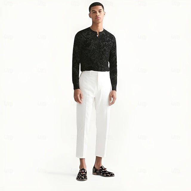 Black Embroidery with Men's Jacquard Dragonfly Loafers