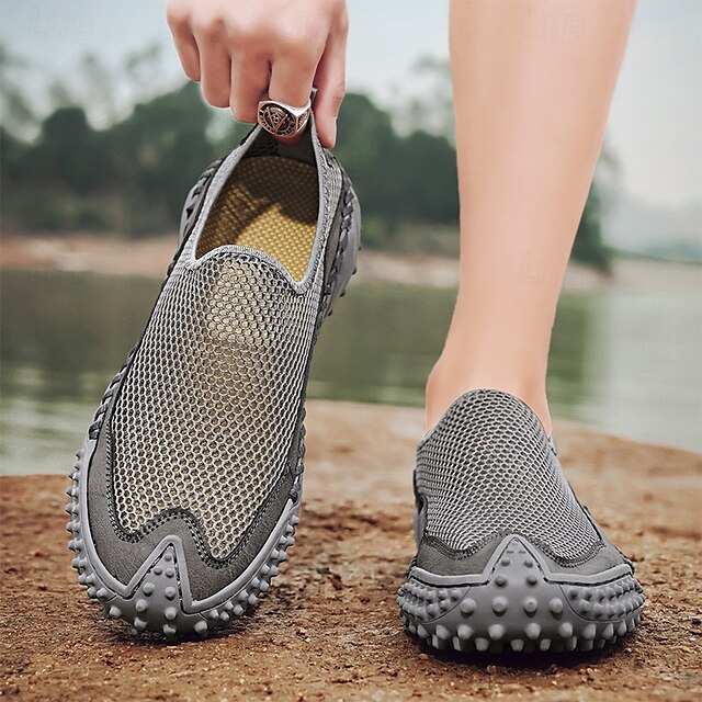 Brown Breathable Mesh with Sports Men's Sandals Upper and