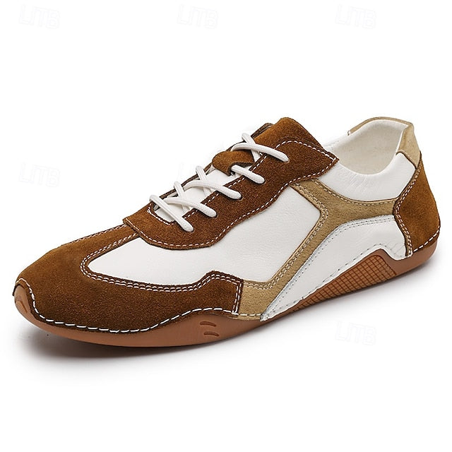 and Suede Men's Sport Green Sneakers Lace-Up with White