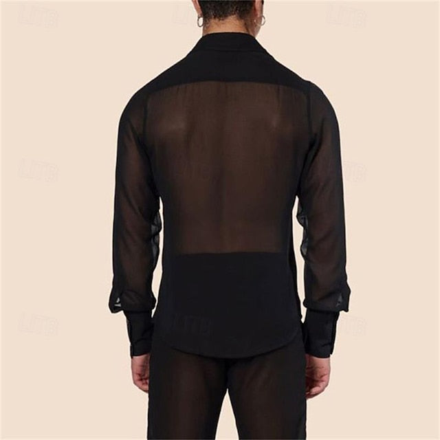 Summer Shirt Men's Mesh Sheer