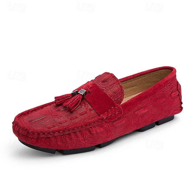 Tassel Men's and Faux with Loafers Brown Suede Detail