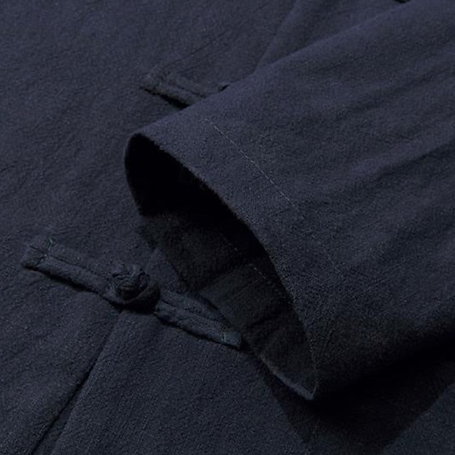 Button Up Casual Linen Men's Shirt Cotton
