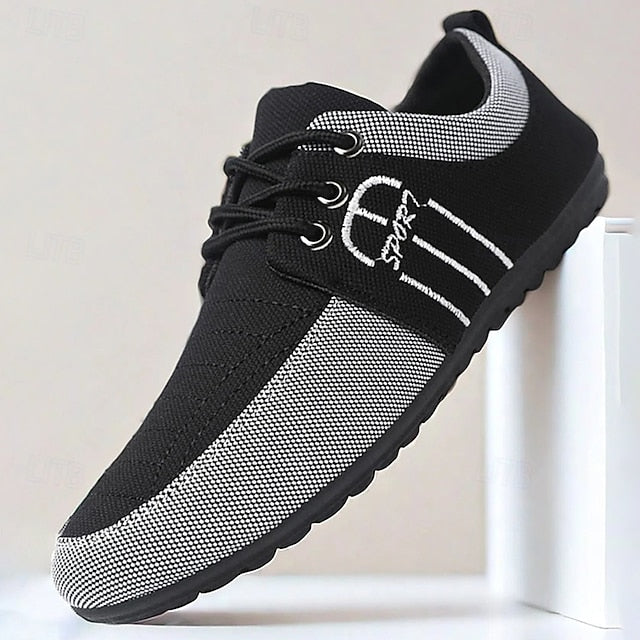 Contrasting Textures Slip-On Casual Shoes Nylon Men's with
