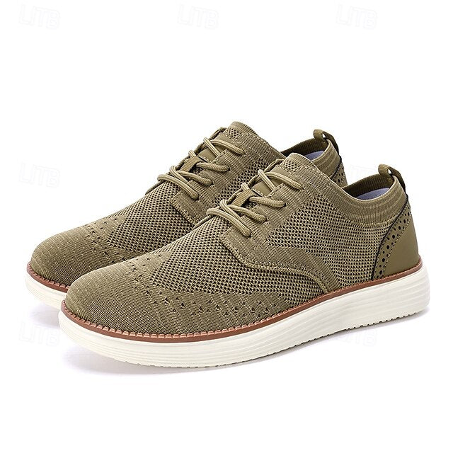 Lace-Up - Sneakers Men's Breathable Brogue Knit Casual