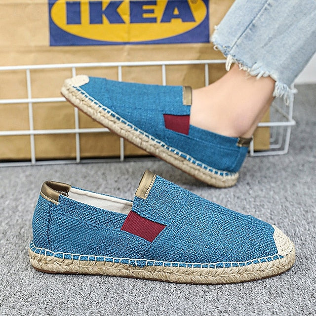 with Red Sole - Espadrille Men's Shoes Jute Slip-On