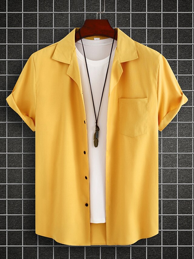 Casual Black Up Button Men's Summer Shirt