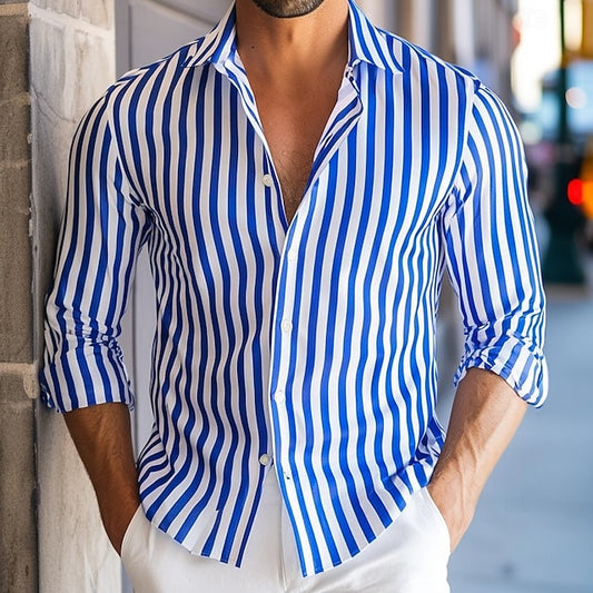 Shirt Beach Button Casual Men's Up Summer