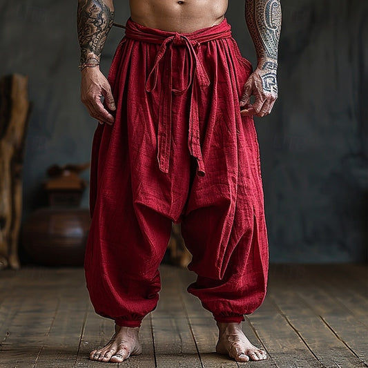 Men's Linen Baggy Trousers Pants Joggers Summer Pants Pants