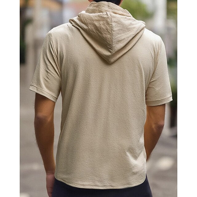 Up Shirt Men's Casual Linen Plain Button