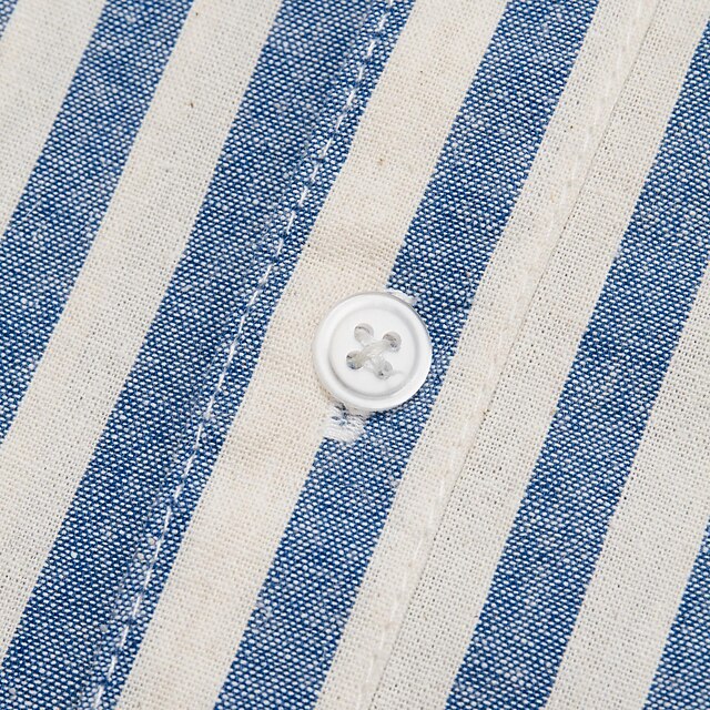 Summer 100% Casual Cotton Shirt Up Button Men's