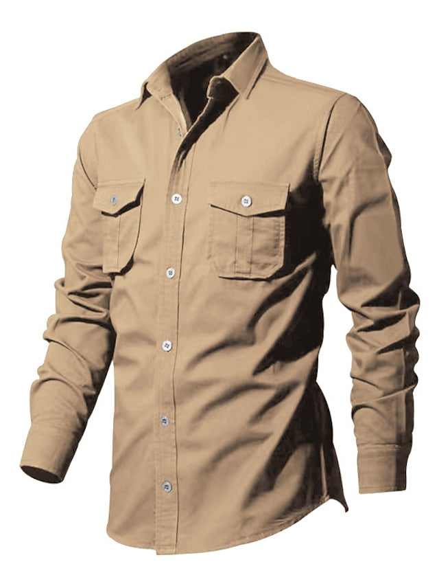 Men's Casual Black Up Shirt White Button Green
