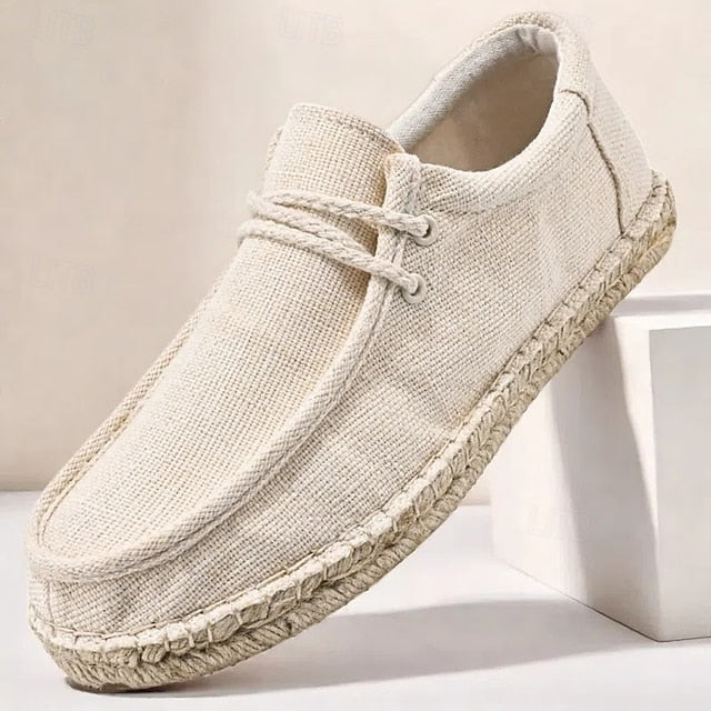 with Men's Rope – Beige Detail Loafers Casual Espadrille