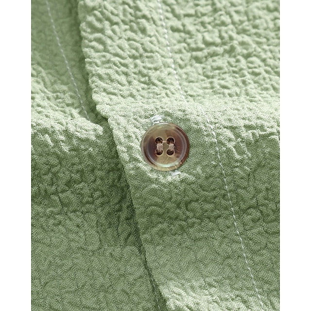 Shirt Button Summer Up Casual Men's Beach