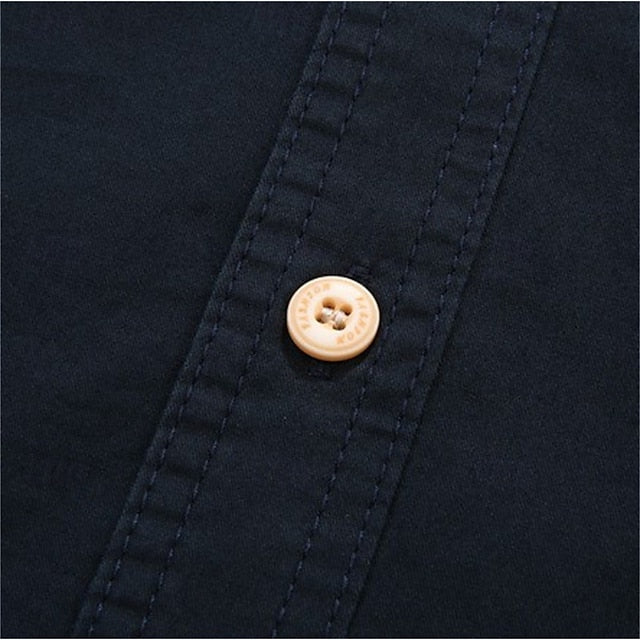 Shirt Cargo Up Button Men's Summer Casual