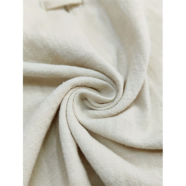 Summer Men's Popover Shirt Beach Plain