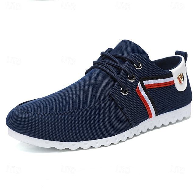 and Navy Nylon Tan Casual Men's Sneakers – Breathable