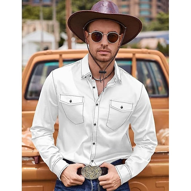 Up Summer Button Men's Shirt Beach Casual