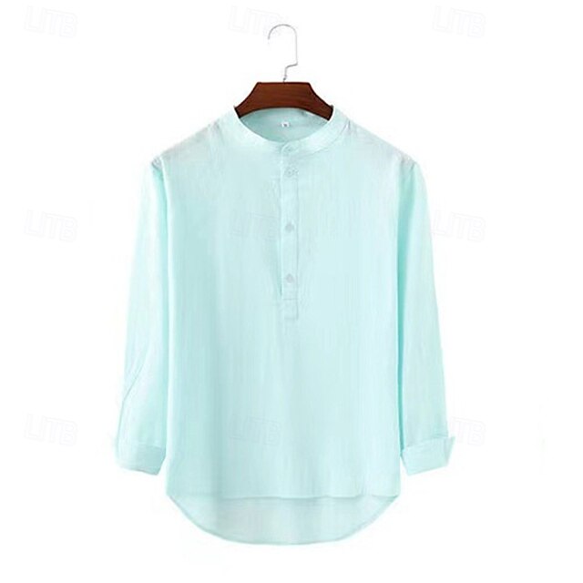 Shirt Beach Summer Casual Popover Men's