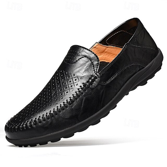 Loafers Faux - Breathable Perforated Men's Leather