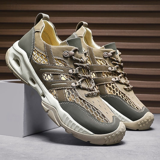 Outdoor Trail Running Sneakers Hiking Men's Durable - Khaki
