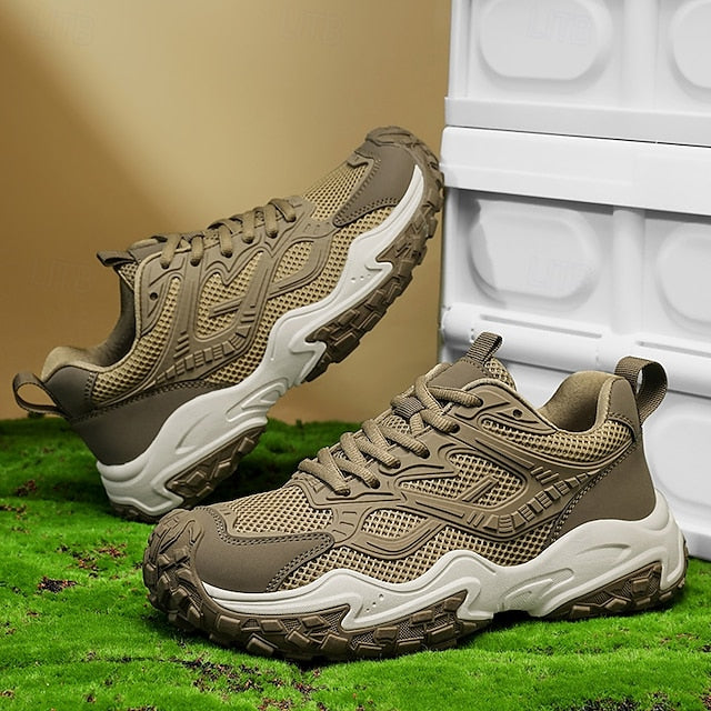 Green Olive Walking Sneakers Hiking - Men's Durable Outdoor