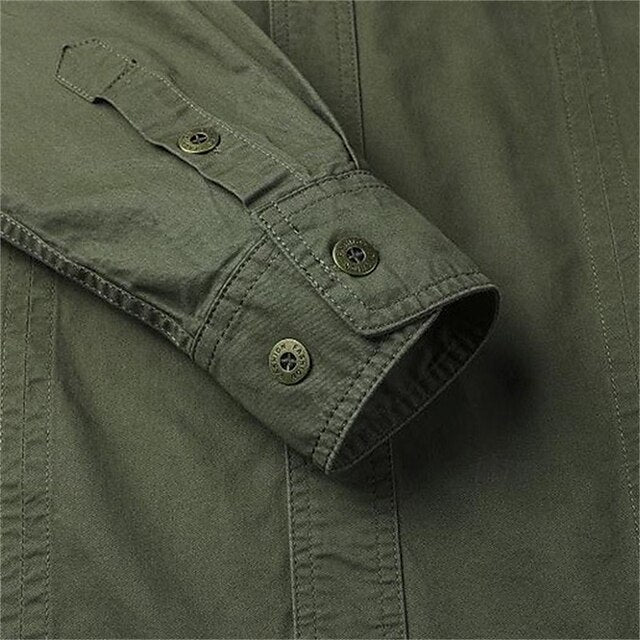 Men's Casual Cargo Summer Button Up Shirt