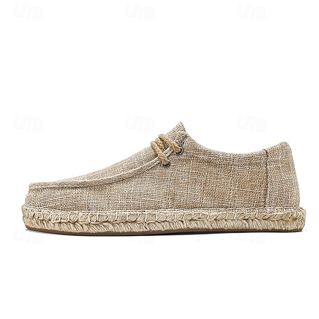 with Men's Rope – Beige Detail Loafers Casual Espadrille