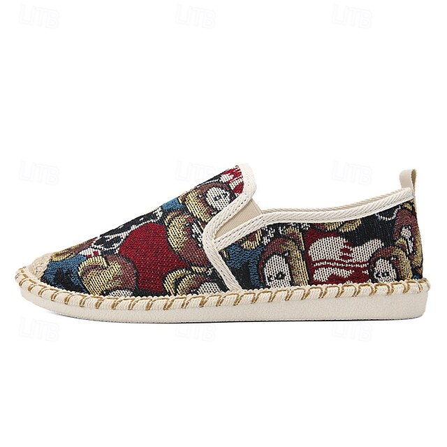 Shoes with Print Canvas Men's Animal Espadrille Slip-On