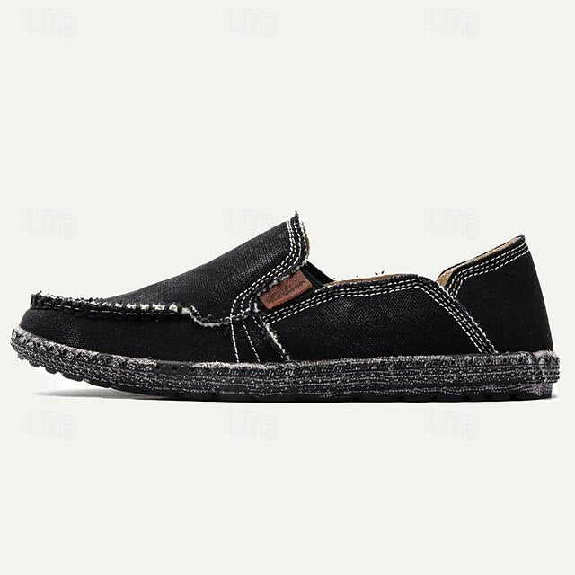 Men's Slip-On Casual Loafers Lightweight Canvas – and
