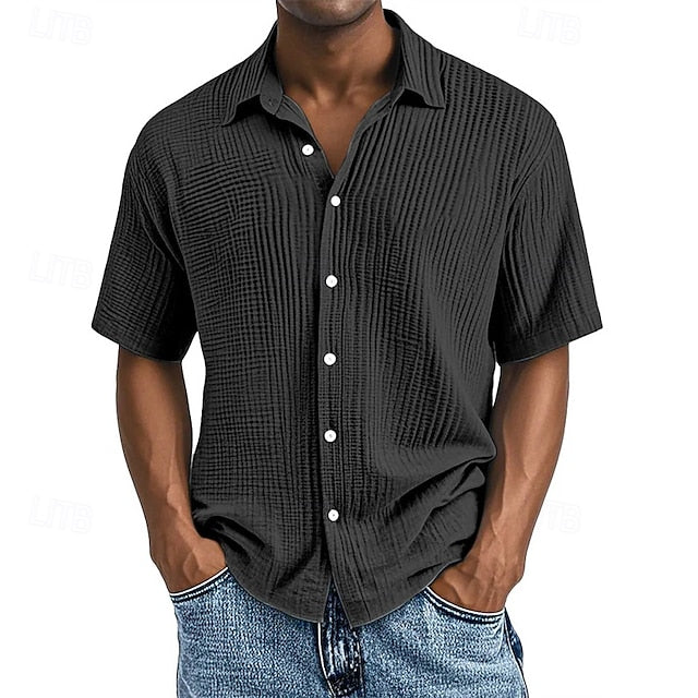 Up Shirt Beach Men's Summer Button Casual