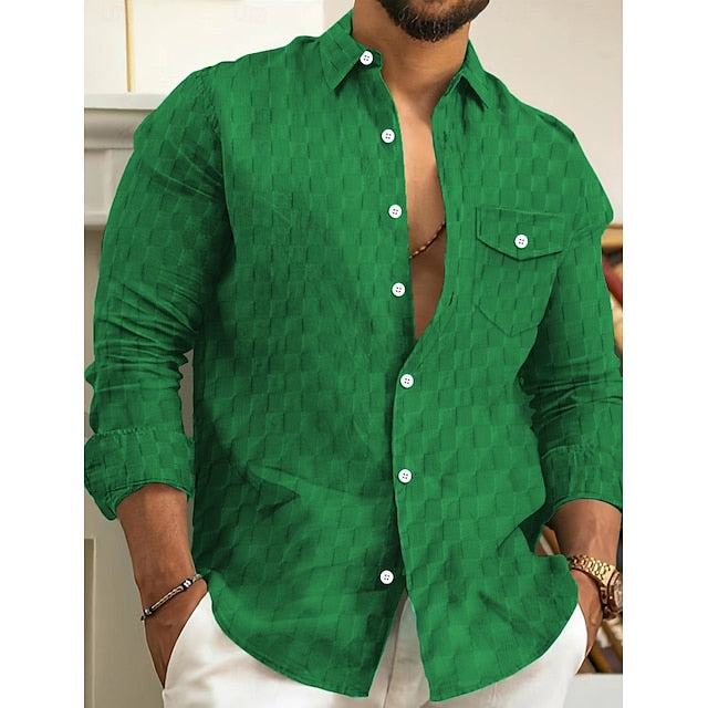 Men's Shirt Casual Button Up Summer