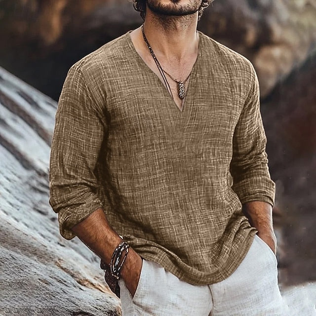Popover Beach Men's Summer Linen Shirt