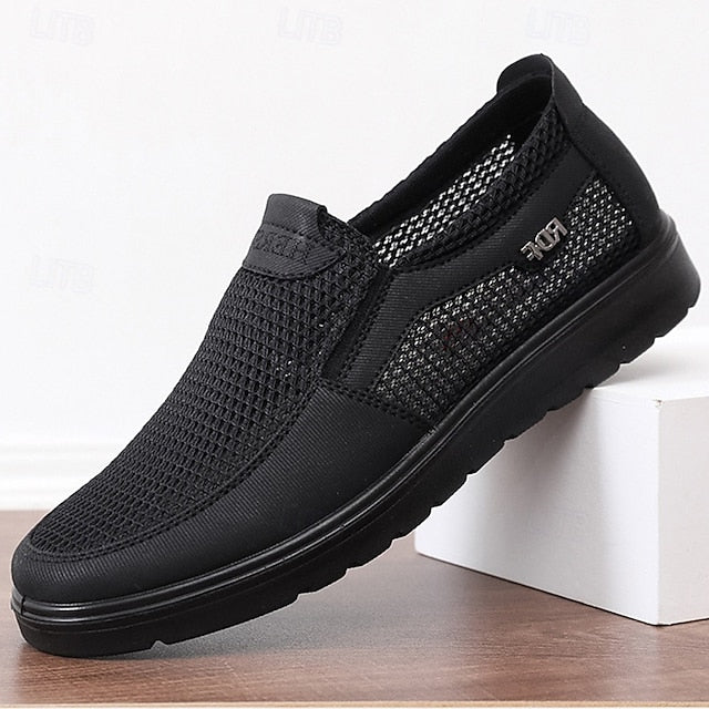 and Sneakers Slip-On Men's Breathable Lightweight Mesh -