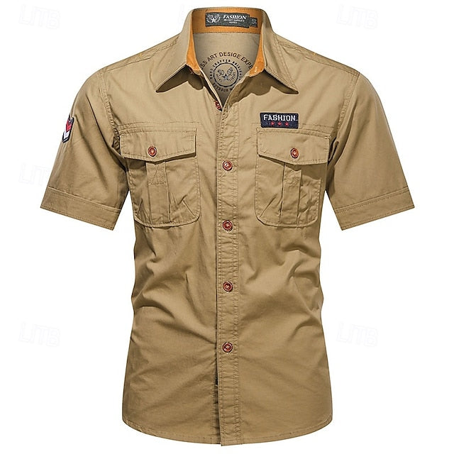 Work Shirts Casual Button Workwear Men's Shirt