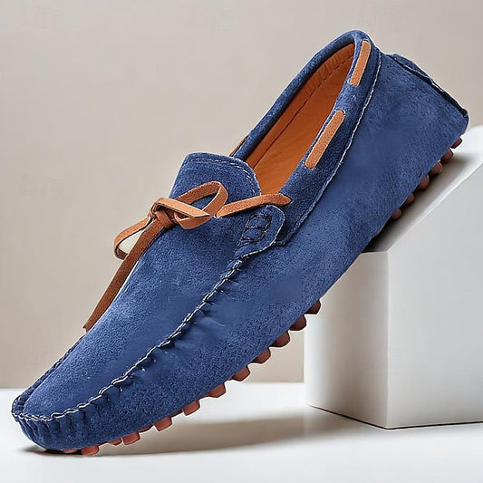 Men's Blue - Casual Driving Shoes Loafers Slip-On Suede