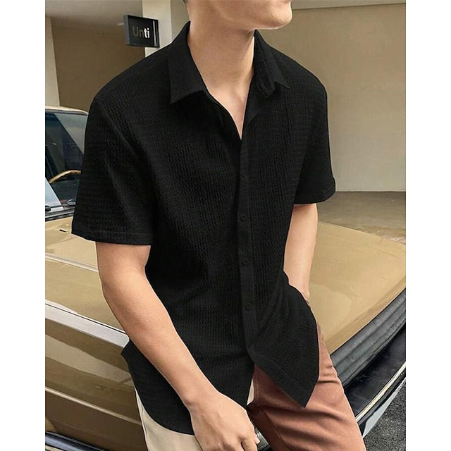 Casual Shirt Up Men's Summer Beach Button