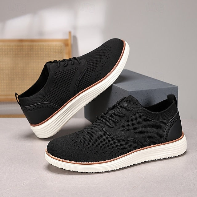 Lace-Up - Sneakers Men's Breathable Brogue Knit Casual